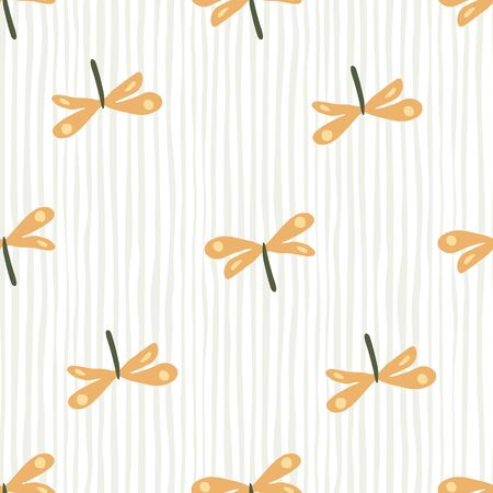 Cute dragonfly seamless pattern. Childish background.Dragonflies wallpaper. Scandinavian style. Decorative backdrop for fabric design, textile print, wrapping, cover. Vector illustrationのイラスト素材