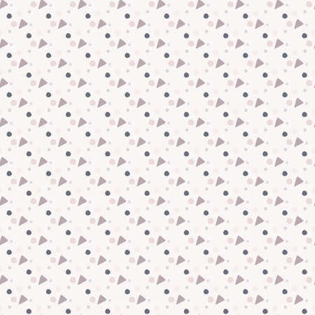Small triangles and circles geometric pattern. Design in lilac and purple colors, light tones. Simple backdrop. Perfect for fabric, textile, wrapping paper, wallpaper. Vector illustration.のイラスト素材