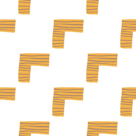 Isolated yellow corners with black lines. White background. Vector illustration. Abstract colorful texture for textile, kids clothes, wrapping paper, wallpaperのイラスト素材