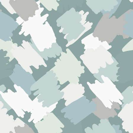 Pale seamless abstract pattern with creative shapes. Light blue tones palette stylized artwork. Simple design. Great for wallpaper, textile, wrapping paper, fabric print. Vector illustration.のイラスト素材