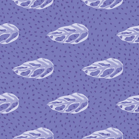 Creative doodle nature seamless monstera pattern. Tropical floral white silhouettes on blue dotted background. Perfect for fabric design, textile print, wrapping, cover. Vector illustrationのイラスト素材