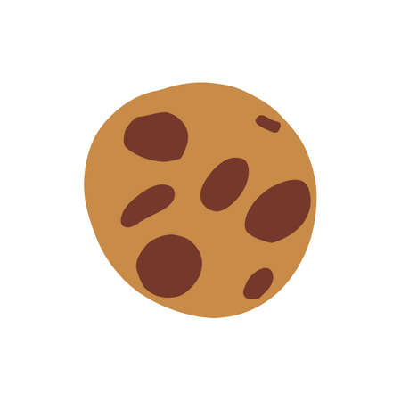 Cookies with chocolate isolated on white background. Christmas cookies in doodle vector illustration.のイラスト素材