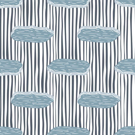 blue colored glacier print seamless pattern in kids doodle style. Striped background. Nature backdrop. Designed for fabric design, textile print, wrapping, cover. Vector illustrationのイラスト素材