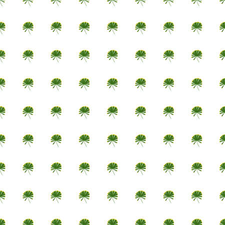 Little green palm licuala silhouettes seamless doodle pattern. Isolated backdrop. Jungle ornament. Perfect for fabric design, textile print, wrapping, cover. Vector illustration.のイラスト素材