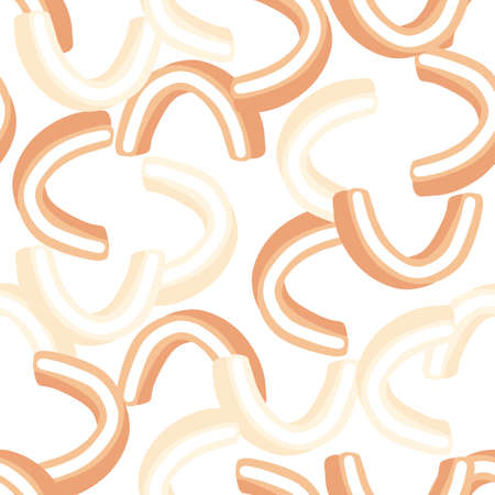 Isolated seamless pattern in kids style with jelly candy ornament. Orange random background. Decorative backdrop for fabric design, textile print, wrapping, cover. Vector illustration.のイラスト素材