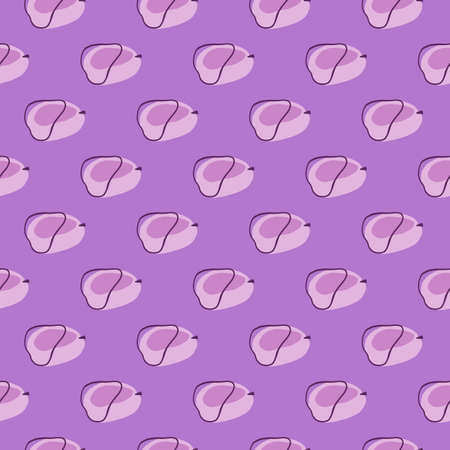 Hand drawn abstract seamless pattern with vitamin plum ornament. Pastel purple background. Organic print. Perfect for fabric design, textile print, wrapping, cover. Vector illustration.のイラスト素材