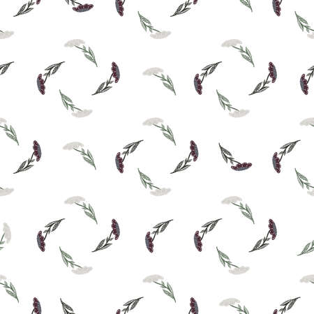 Abstract geometric seamless pattern with little flowers shapes. Isolated floral print in creative...