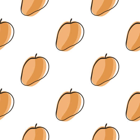 Vitamin seamless pattern with orange abstract peach elements print. Isolated fruit summer backdrop....