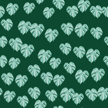 Monstera leaves tropical seamless pattern. Palm leaf endless wallpaper. Rainforest background. Exotic hawaiian jungle backdrop. Creative design for fabric, textile print, wrapping, coverのイラスト素材
