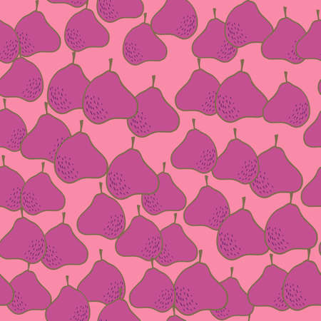 Doodle pear seamless pattern. Hand drawn botanical backdrop. Creative design for fabric , textile...