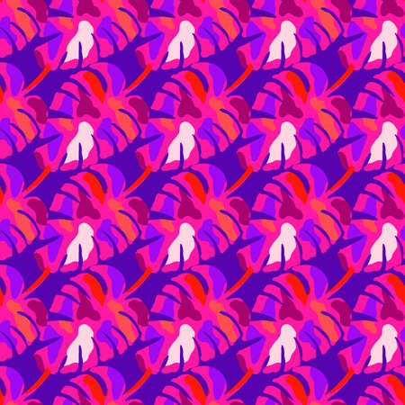 Abstract monstera leaves tropical seamless pattern. rainforest background. Creative palm leaf...