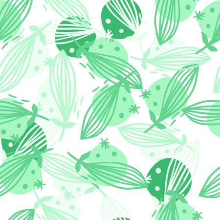 creative leaves seamless pattern. Contemporary floral leaf wallpaper. Doodle style. Modern design for fabric, textile print, surface, wrapping, cover, greeting card. vector illustrationのイラスト素材