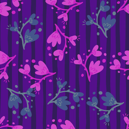 Abstract flowers seamless pattern. Creative floral endless wallpaper. Cute backdrop. Design for fabric, textile print, wrapping, cover. vector illustrationのイラスト素材