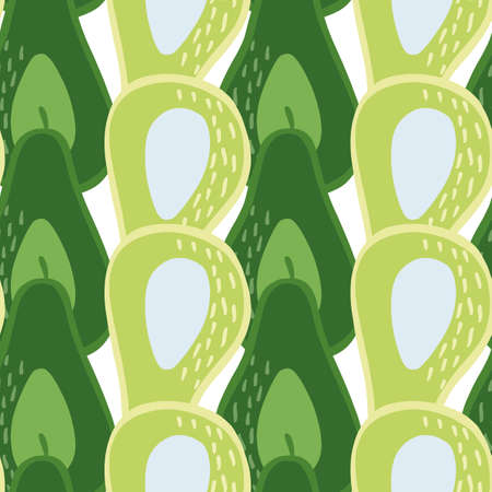 Doodle avocado seamless pattern. Hand drawn botanical backdrop. Design for fabric, textile print,...