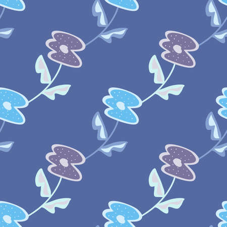 Vintage flower seamless pattern. Stylized elegant botanical background. retro floral wallpaper. simple style. Design for fabric, textile, wrapping, cover. vector illustrationのイラスト素材