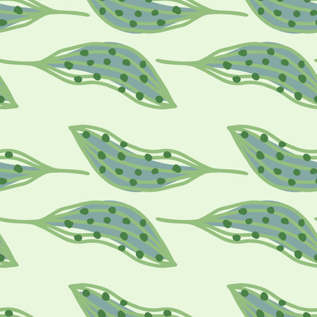 Creative organic line leaves seamless pattern. modern botanical wallpaper. Abstract floral background. Design for fabric, textile print, wrapping, cover. simple vector illustration.のイラスト素材