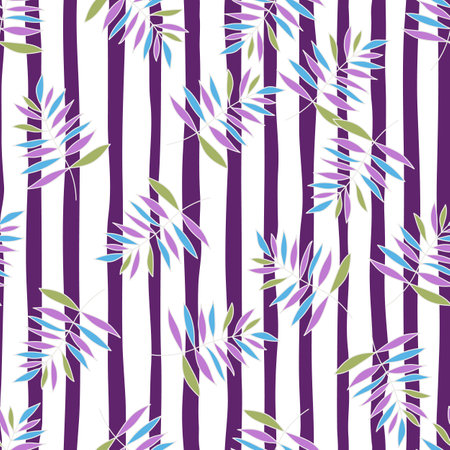 Abstract outline tropical palm leaves seamless pattern. Jungle leaf wallpaper. botanical floral background. exotic plant backdrop. Design for fabric, textile, wrapping, cover. vector illustrationのイラスト素材