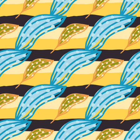 Creative organic line leaves seamless pattern. modern botanical wallpaper. Abstract floral...