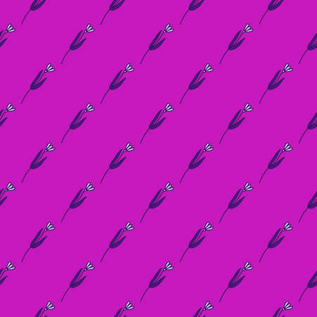 Hand drawn flower seamless pattern. Simple cute floral wallpaper. Doodle plants endless backdrop. Design for fabric, textile print, wrapping paper, cover. vector illustrationのイラスト素材