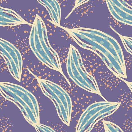 Creative organic line leaves seamless pattern. modern botanical wallpaper. Abstract floral...