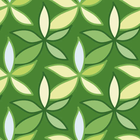 Simple leaves seamless pattern. Doodle leaves wallpaper. Botanical elements background. leaf ornament. Design for fabric, textile print, surface, wrapping, card. vector illustrationのイラスト素材