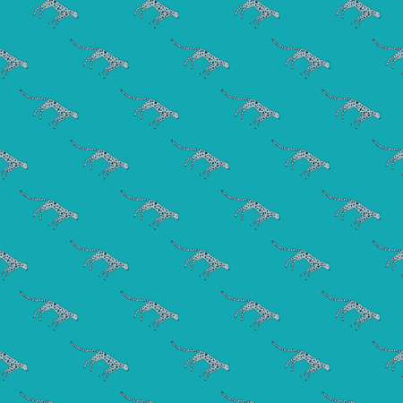 Hand drawn cute leopard seamless pattern. Doodle cheetah endless wallpaper. wild animal background....