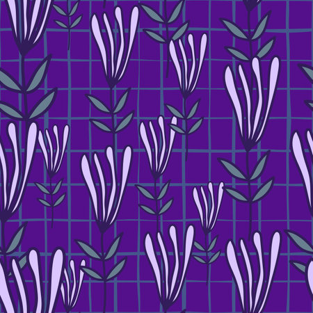 flower seamless pattern. abstract floral wallpaper. Doodle art style. Cute plants endless backdrop. Simple design for fabric, textile print, wrapping paper, coverのイラスト素材
