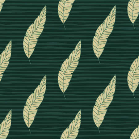 Simple tropical palm leaves seamless pattern. Linear exotic botanical texture. Creative jungle leaf endless wallpaper. floral background. Design for fabric, surface, textile print, wrapping, coverのイラスト素材