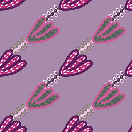 Decorative flowers seamless pattern. Contemporary strange floral wallpaper. Creative botanical plants endless wallpaper. Design for fabric, textile print, wrapping, cover. vector illustrationのイラスト素材