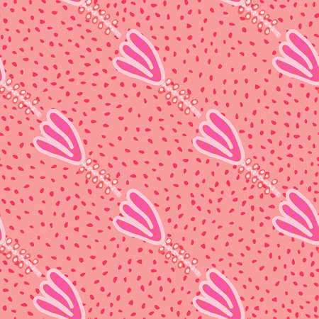 Decorative flowers seamless pattern. Contemporary strange floral wallpaper. Creative botanical...