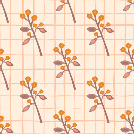 Strange flower seamless pattern. Contemporary botanical floral ornament. Creative plants endless wallpaper. Simple design for fabric, textile print, wrapping paper, cover. vector illustrationのイラスト素材