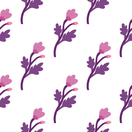 Decoration abstract flower seamless pattern. botanical floral wallpaper. Creative plants endless ornament. Simple design for fabric, textile print, wrapping paper, cover. vector illustrationのイラスト素材