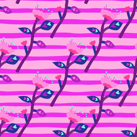 Abstract tropical flower seamless pattern. Decoration botanical floral wallpaper. Contemporary...