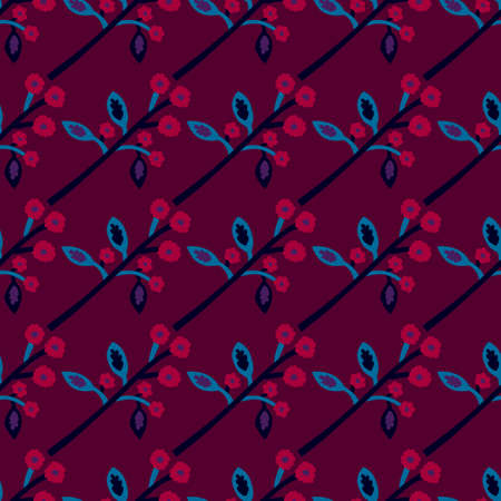 Strange flower seamless pattern. Contemporary botanical floral ornament. Creative plants endless...