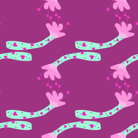 Strange shapes flower seamless pattern. Tropical plants endless wallpaper. Contemporary botanical floral ornament. Simple design for fabric, textile print, wrapping paper, cover. vector illustrationのイラスト素材