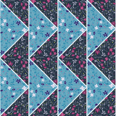 Vintage flower mosaic seamless pattern. Floral decoration. Pretty botanical backdrop. Design for...