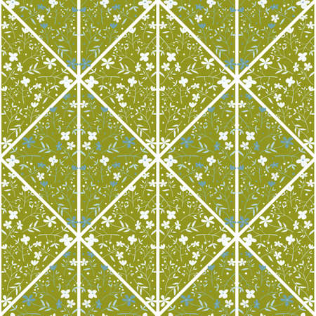 Abstract flower mosaic seamless pattern. Vintage floral ornament. Creative botanical backdrop....