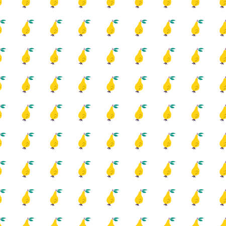 Hand drawn pears seamless pattern. Fruits botanical backdrop. Funny design for fabric, textile...