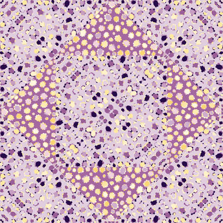 Abstract spot shapes seamless pattern. Creative mosaic chamomile flowers wallpaper. Floral...