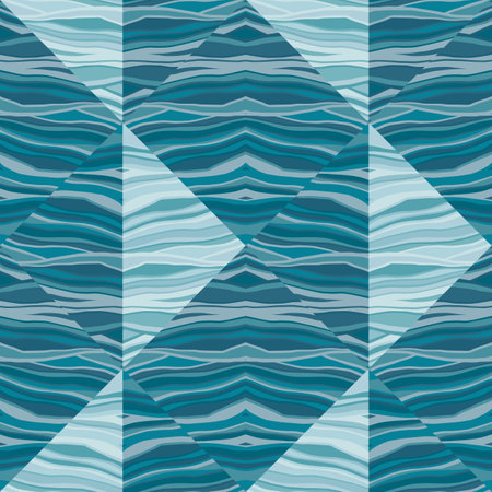 Abstract wave mosaic seamless pattern. Hand drawn stripe tile wallpaper. abstract line decoration. Design for fabric, textile print, wrapping paper, cover. vector illustrationのイラスト素材