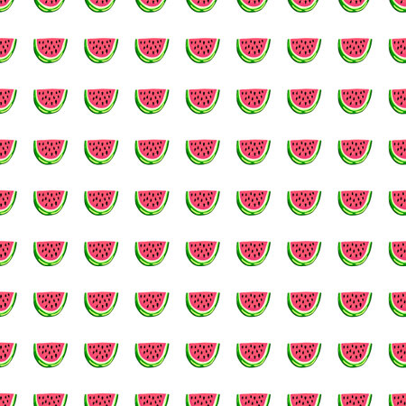 Hand drawn watermelon slices seamless pattern. Cute watermelons endless wallpaper. Funny fruit...