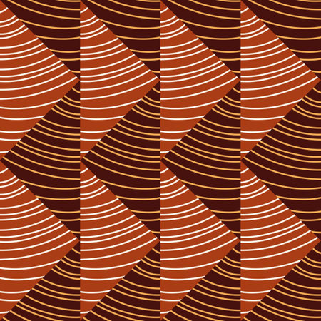 Hand drawn linear geometric endless ornament. Wave mosaic pattern. decorative lines wallpaper. Design for fabric, textile print, wrapping paper, cover. vector illustrationのイラスト素材