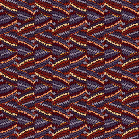 Hand drawn zig zag lines mosaic ornament. Abstract wave seamless pattern in doodle style. Creative stripes print wallpaper. Design for fabric, textile, wrapping paper, cover. simple vector illustrationのイラスト素材