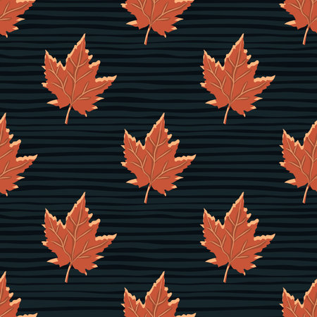 Abstract oak leaves seamless pattern. Maple foliage backdrop. nature wallpaper. For fabric design, textile print, wrapping, cover. vector illustrationのイラスト素材