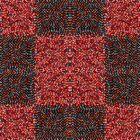Hand drawn dash lines mosaic seamless pattern. Geometric broken line endless wallpaper. Dashes...