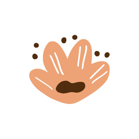 Cute flower in doodle style. Hand drawn vector illustration.のイラスト素材