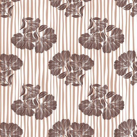 Seamless pattern with retro flowers. vintage floral background. Design for fabric, textile print, wrapping paper, cover, poster. vector illustrationのイラスト素材