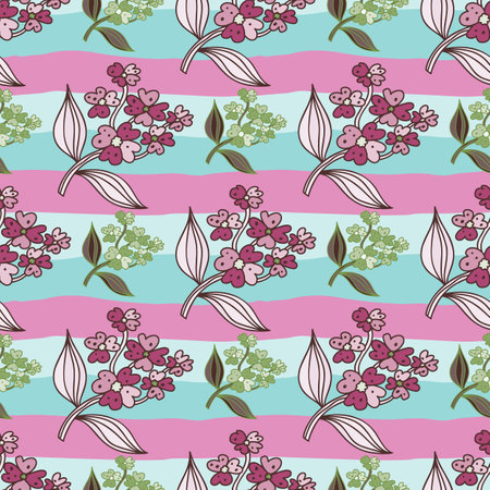 Seamless pattern with decorative flowers. floral background. Cute plants endless backdrop. Design for fabric, textile print, wrapping paper, cover. vector illustrationのイラスト素材