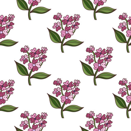 Seamless pattern with decorative flowers. floral background. Cute plants endless backdrop. Design for fabric, textile print, wrapping paper, cover. vector illustrationのイラスト素材