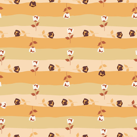 Stylize flower seamless pattern. Elegant botanical background. abstract floral wallpaper. Design for fabric, textile, wrapping, cover. vector illustrationのイラスト素材